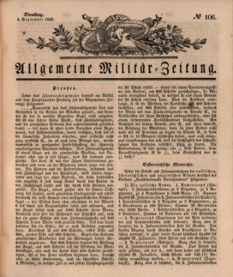 Allgemeine Militär-Zeitung Dienstag 4. September 1849