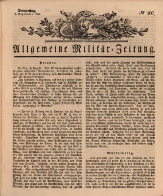 Allgemeine Militär-Zeitung Donnerstag 6. September 1849