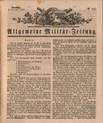 Allgemeine Militär-Zeitung Samstag 6. Oktober 1849