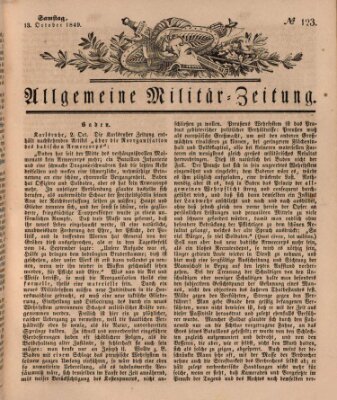 Allgemeine Militär-Zeitung Samstag 13. Oktober 1849