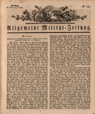 Allgemeine Militär-Zeitung Samstag 24. November 1849