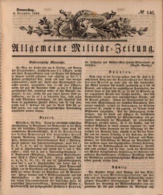 Allgemeine Militär-Zeitung Donnerstag 6. Dezember 1849