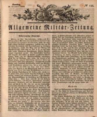 Allgemeine Militär-Zeitung Samstag 29. Dezember 1849