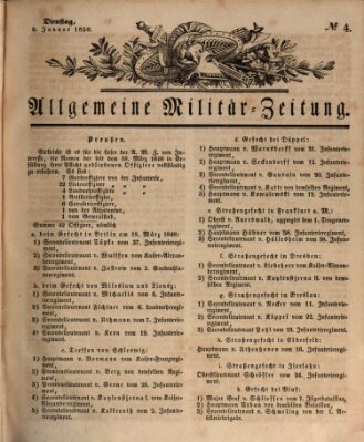 Allgemeine Militär-Zeitung Dienstag 8. Januar 1850