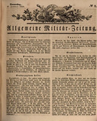 Allgemeine Militär-Zeitung Donnerstag 17. Januar 1850