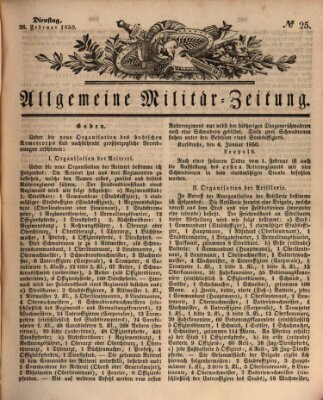 Allgemeine Militär-Zeitung Dienstag 26. Februar 1850