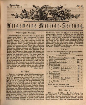 Allgemeine Militär-Zeitung Donnerstag 14. März 1850