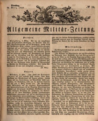 Allgemeine Militär-Zeitung Dienstag 19. März 1850