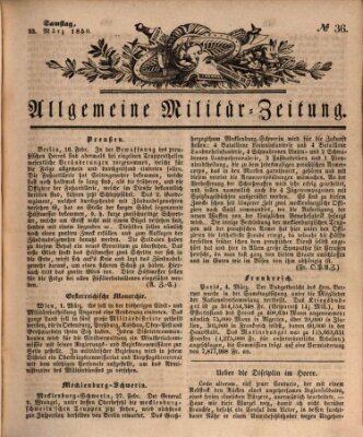 Allgemeine Militär-Zeitung Samstag 23. März 1850