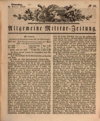 Allgemeine Militär-Zeitung Donnerstag 25. April 1850