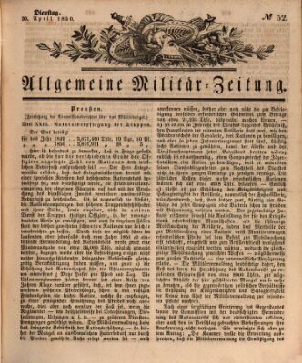 Allgemeine Militär-Zeitung Dienstag 30. April 1850