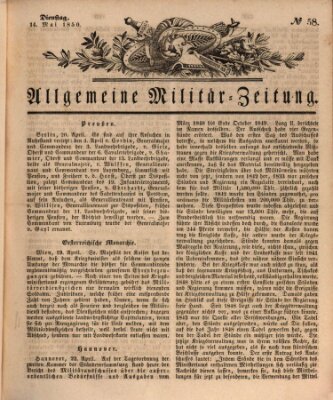 Allgemeine Militär-Zeitung Dienstag 14. Mai 1850