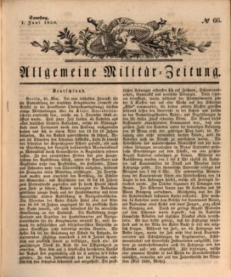 Allgemeine Militär-Zeitung Samstag 1. Juni 1850