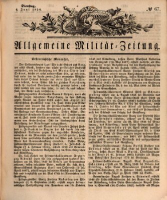 Allgemeine Militär-Zeitung Dienstag 4. Juni 1850