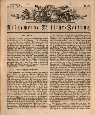 Allgemeine Militär-Zeitung Donnerstag 18. Juli 1850