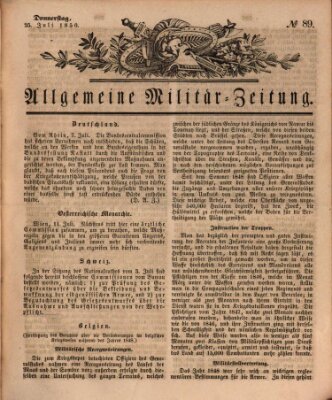 Allgemeine Militär-Zeitung Donnerstag 25. Juli 1850