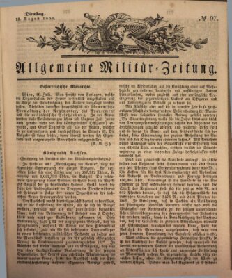 Allgemeine Militär-Zeitung Dienstag 13. August 1850