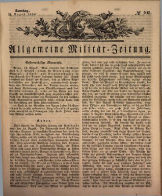 Allgemeine Militär-Zeitung Samstag 31. August 1850