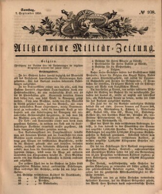 Allgemeine Militär-Zeitung Samstag 7. September 1850