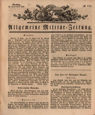 Allgemeine Militär-Zeitung Dienstag 24. September 1850