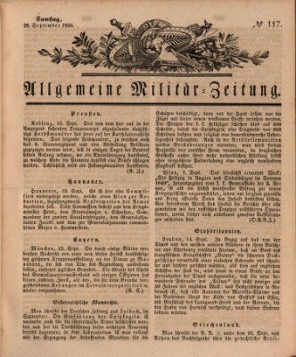 Allgemeine Militär-Zeitung Samstag 28. September 1850