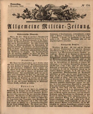 Allgemeine Militär-Zeitung Donnerstag 7. November 1850