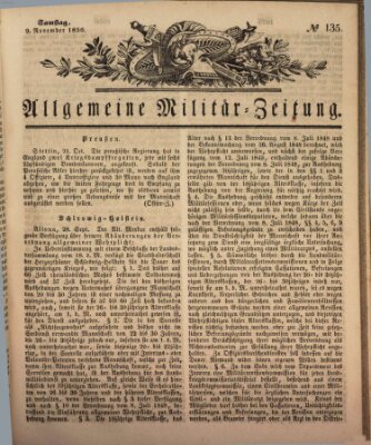 Allgemeine Militär-Zeitung Samstag 9. November 1850