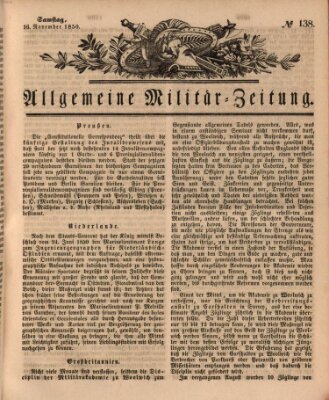 Allgemeine Militär-Zeitung Samstag 16. November 1850