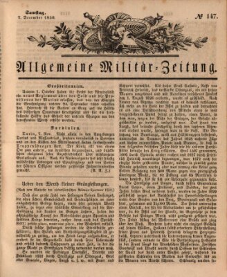 Allgemeine Militär-Zeitung Samstag 7. Dezember 1850