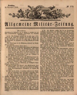 Allgemeine Militär-Zeitung Samstag 14. Dezember 1850