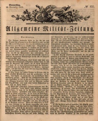 Allgemeine Militär-Zeitung Donnerstag 19. Dezember 1850