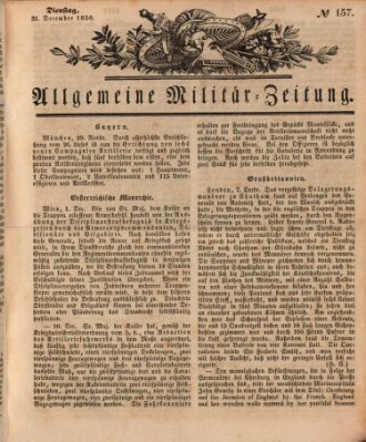 Allgemeine Militär-Zeitung Dienstag 31. Dezember 1850