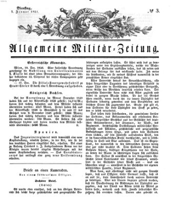 Allgemeine Militär-Zeitung Dienstag 7. Januar 1851