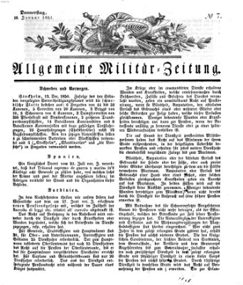 Allgemeine Militär-Zeitung Donnerstag 16. Januar 1851