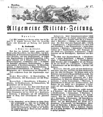 Allgemeine Militär-Zeitung Samstag 8. Februar 1851