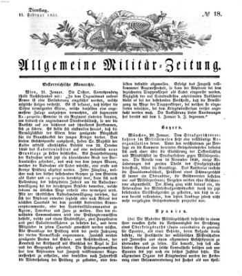 Allgemeine Militär-Zeitung Dienstag 11. Februar 1851