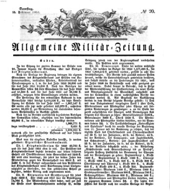 Allgemeine Militär-Zeitung Samstag 15. Februar 1851