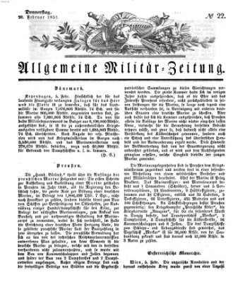 Allgemeine Militär-Zeitung Donnerstag 20. Februar 1851