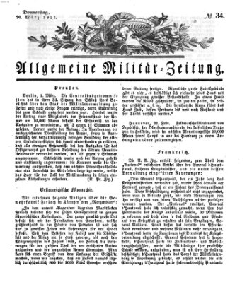 Allgemeine Militär-Zeitung Donnerstag 20. März 1851