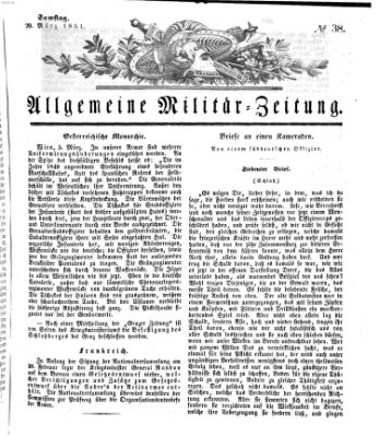 Allgemeine Militär-Zeitung Samstag 29. März 1851