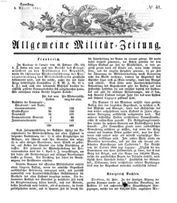 Allgemeine Militär-Zeitung Samstag 5. April 1851