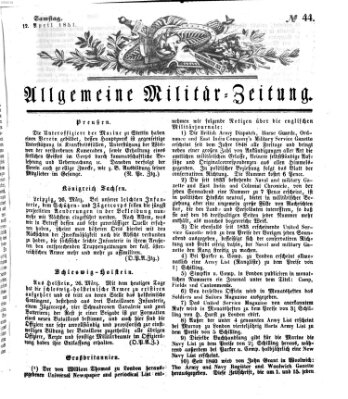 Allgemeine Militär-Zeitung Samstag 12. April 1851