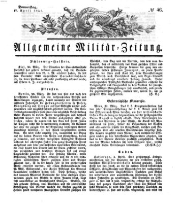 Allgemeine Militär-Zeitung Donnerstag 17. April 1851