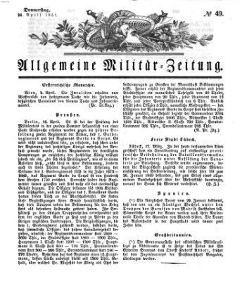 Allgemeine Militär-Zeitung Donnerstag 24. April 1851