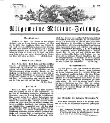 Allgemeine Militär-Zeitung Donnerstag 1. Mai 1851