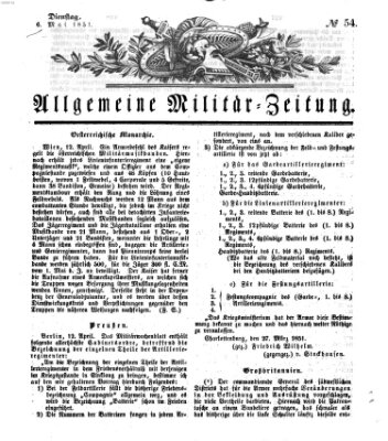 Allgemeine Militär-Zeitung Dienstag 6. Mai 1851