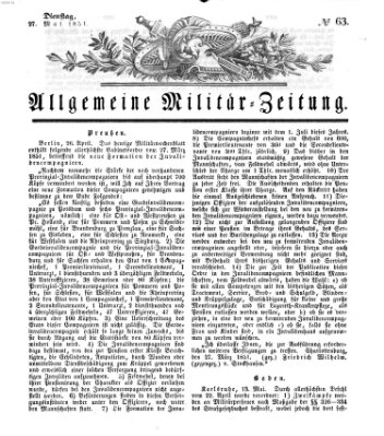 Allgemeine Militär-Zeitung Dienstag 27. Mai 1851