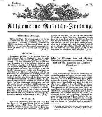 Allgemeine Militär-Zeitung Dienstag 24. Juni 1851