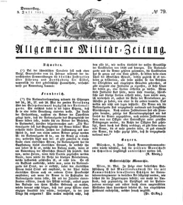 Allgemeine Militär-Zeitung Donnerstag 3. Juli 1851