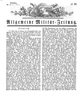 Allgemeine Militär-Zeitung Samstag 26. Juli 1851